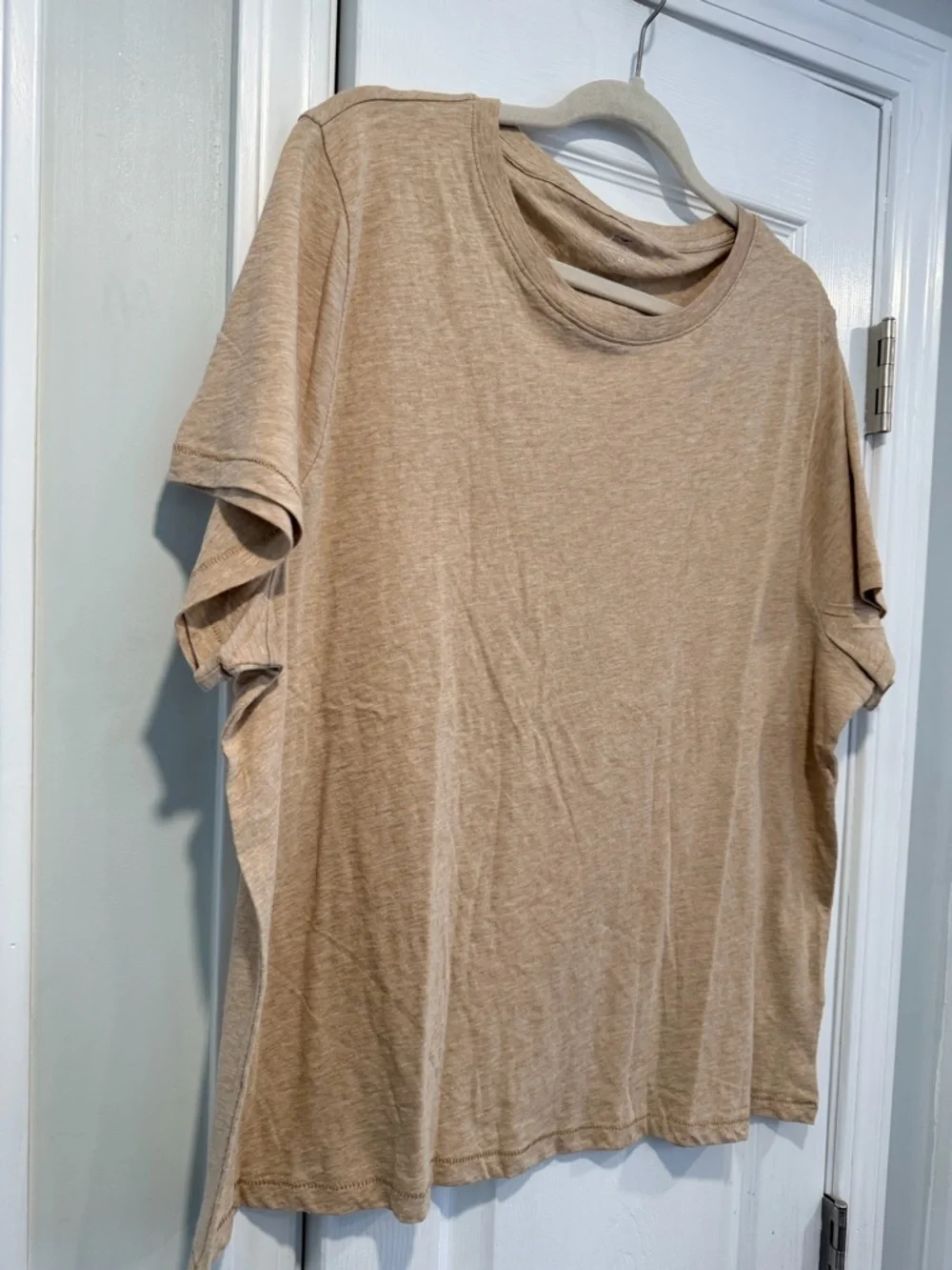 NWOT J. Crew Size 2X Oatmeal Vintage Cotton Short Sleeve Crew Neck Tee Shirt